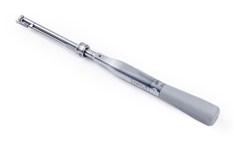 A close up of the Materialise CMF 90 degree screwdriver.