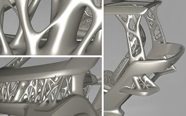 Organic 3D structures of a vehicle frame