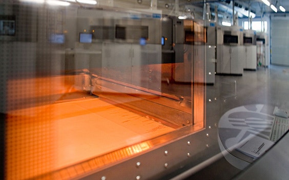 Ansicht des Bettes eines 3D-Druckers
