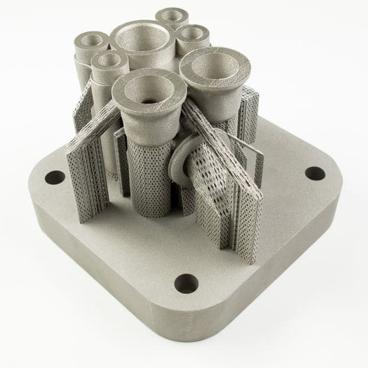 Metal 3D-printed part with support structures