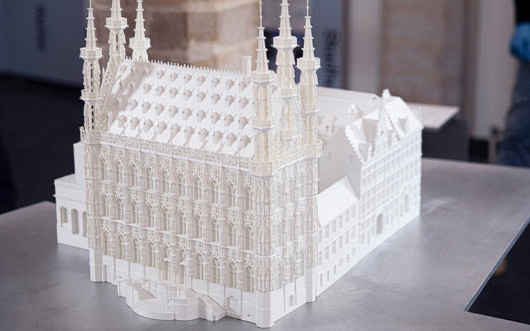 3D-gedrucktes Modell des Rathauses von Löwen, Belgien