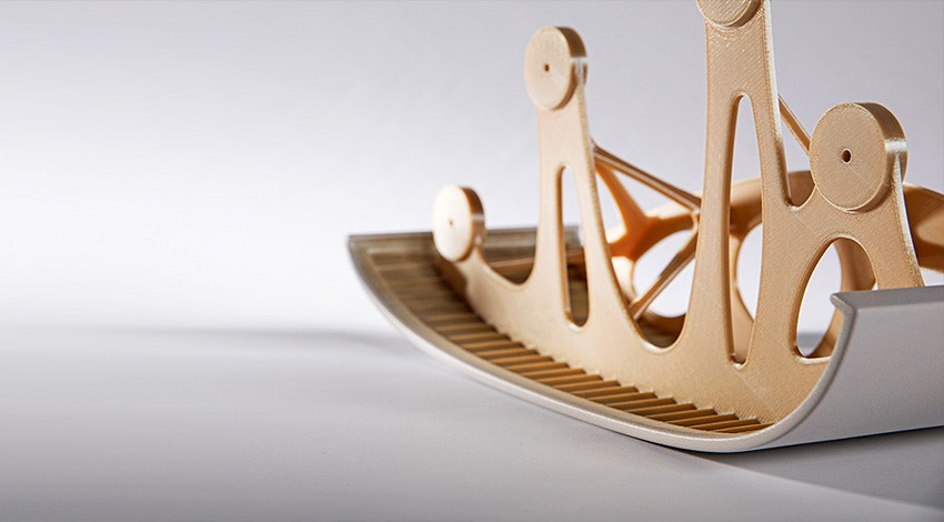 Vue de l'intérieur d'une pièce d'écarteur imprimée en 3D pour Airbus