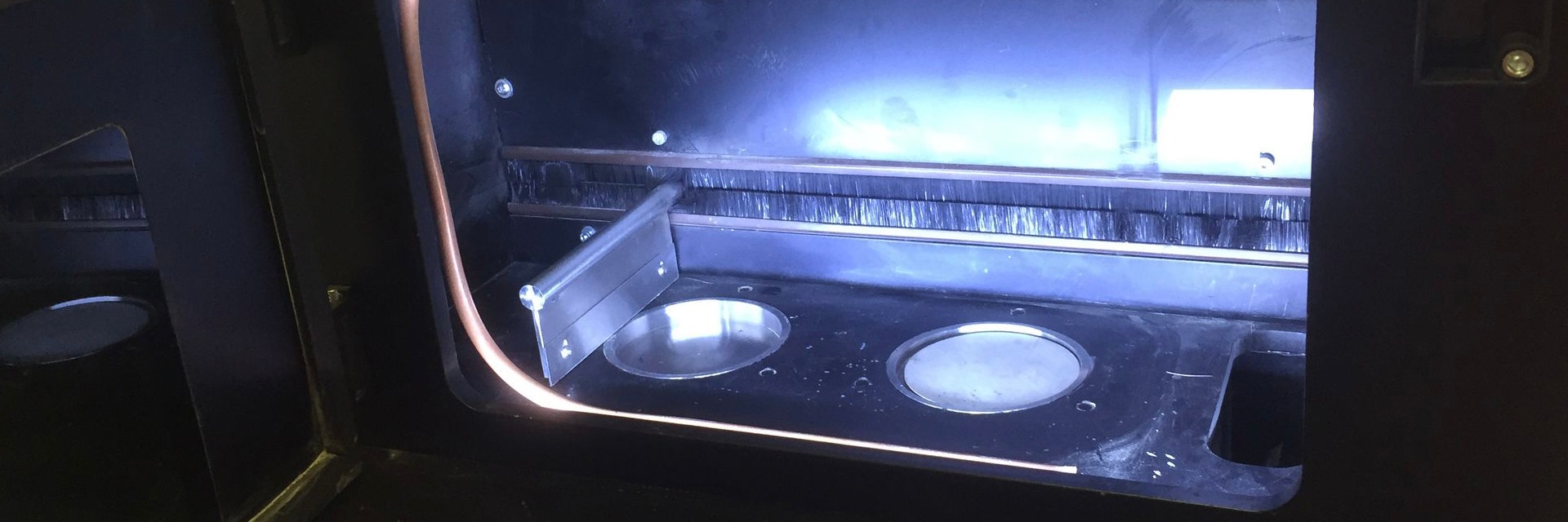 Inside of a 3D printer lit up