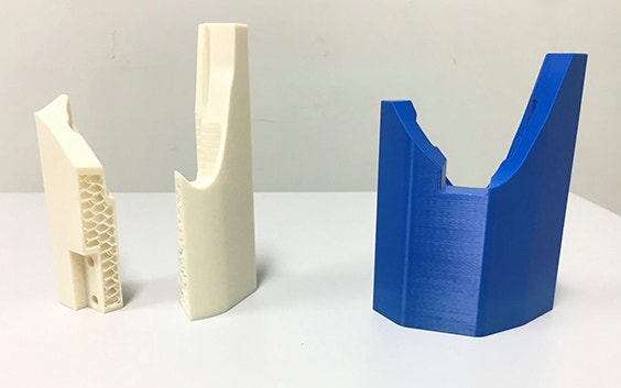 Internal, lightweight structures of 3D-printed jig parts