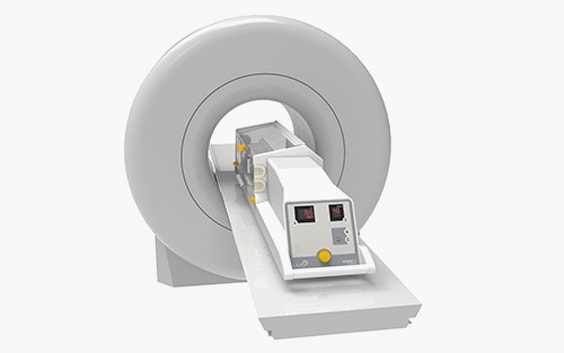 A render of LMT's incubator entering an MRI machine.