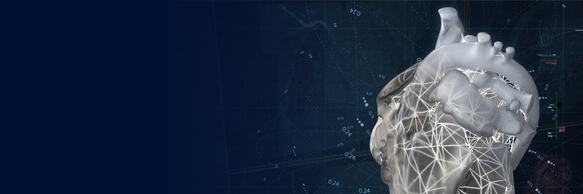 Digital render of a heart in 3D