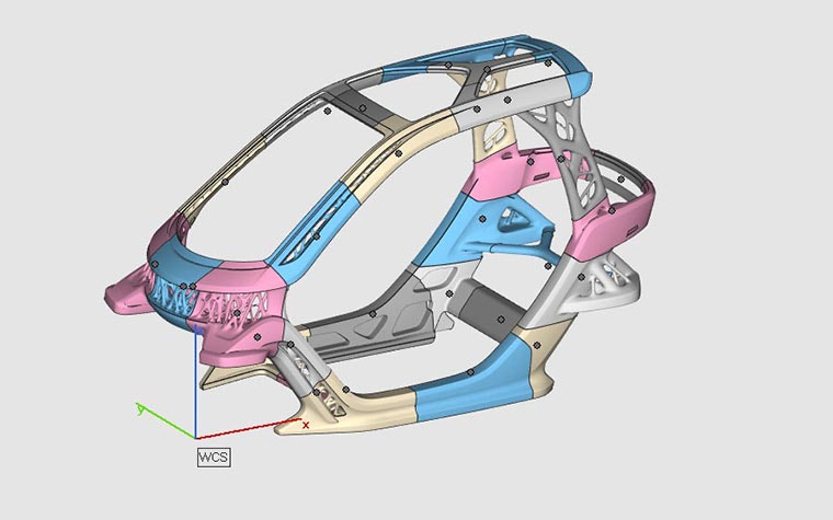 3D design of a single-person vehicle frame