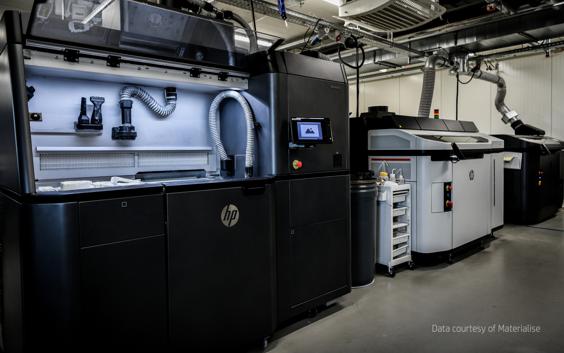 HP Multi Jet Fusion printers at Materialise headquarters