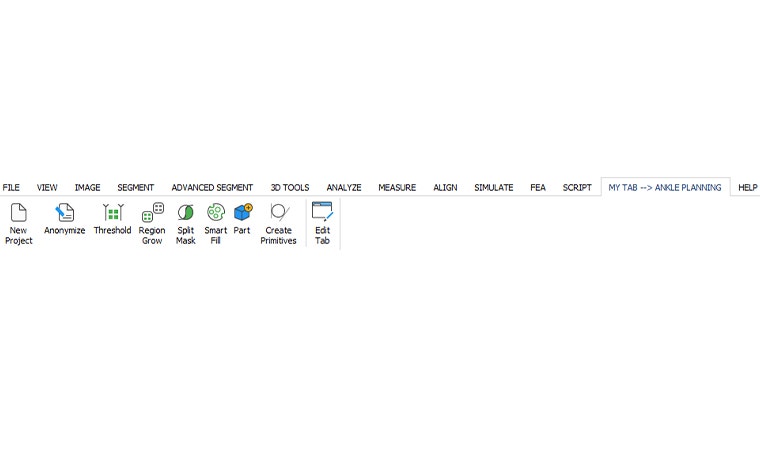 Screenshot of tool panel in Mimics Innovation Suite