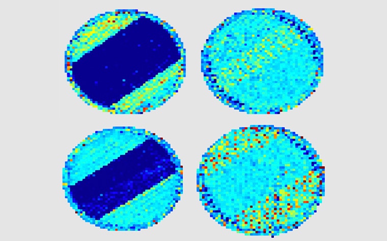 Side-by-side comparison of energy density measurements without closed-loop and with closed-loop in two layers scanned with different power levels