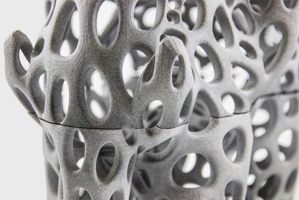 3D-printed part with large holes throughout