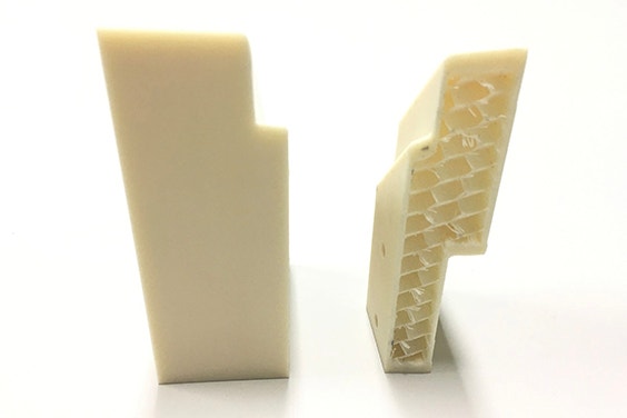 Internal, lightweight structures of 3D-printed jig parts