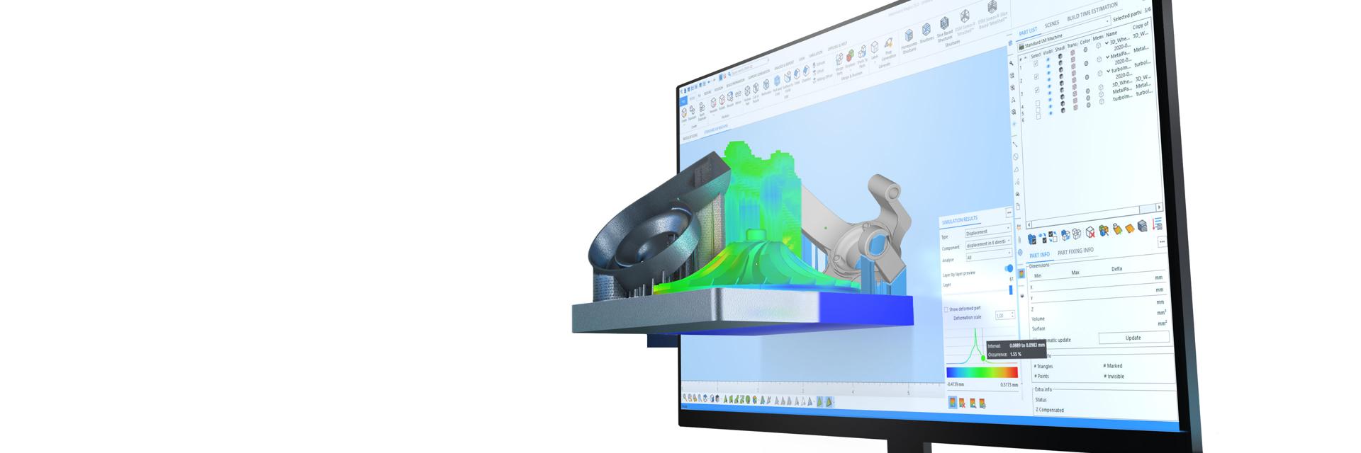 3D model popping out of a screen with Magics software