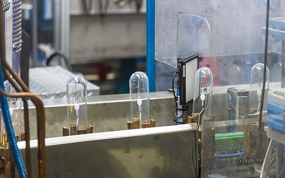 Signify's lightbulbs in a production line
