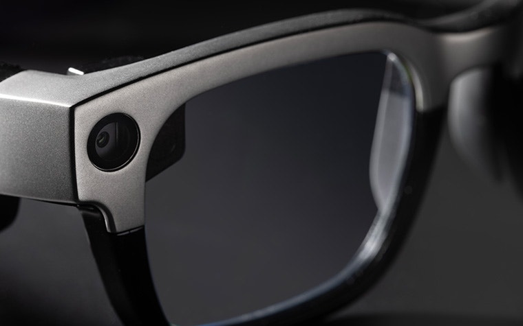 The 3D-printed titanium bridge of the Vuzix Shield smart eyewear.