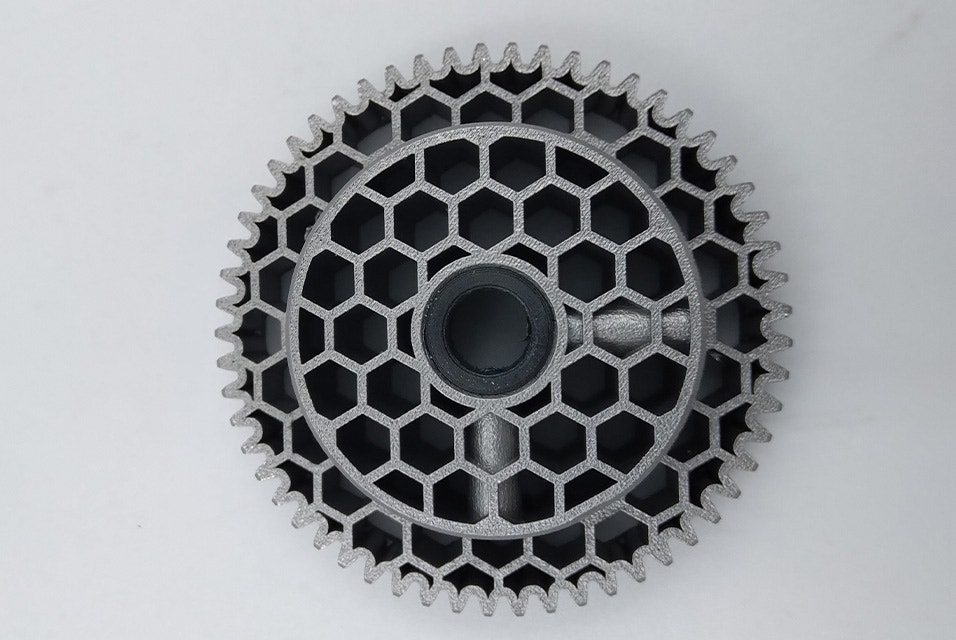 3D-printed gear with a honeycomb structure