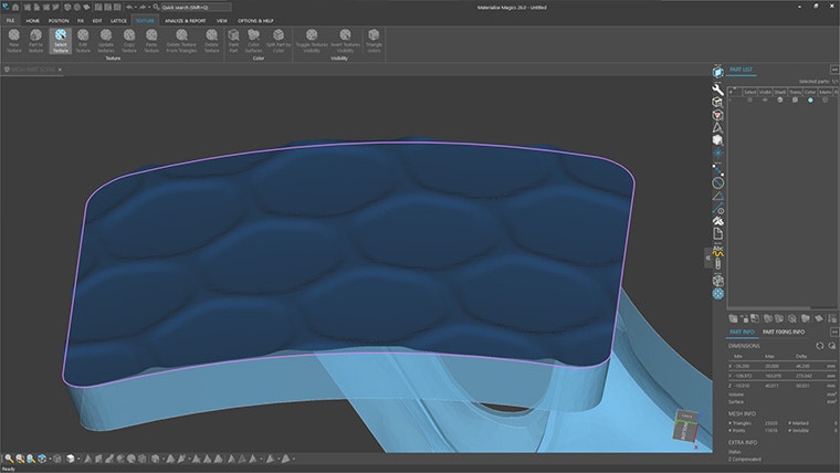 Un modello che mostra le texture 3D basate su slice