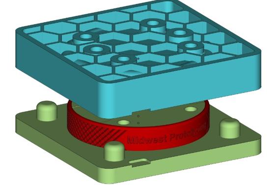 3D design of a prototype with a honeycomb structure