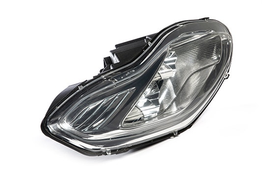 Front view of a car headlight prototype printed in TuskXC2700W using stereolithography