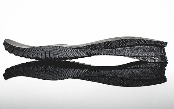 3D-printed shoe sole with multiple textures