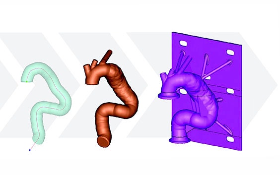 Three types of aortic models side by side