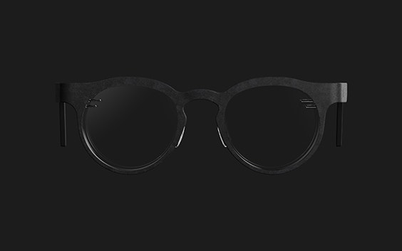 Black Morrow Optics frames on a black background
