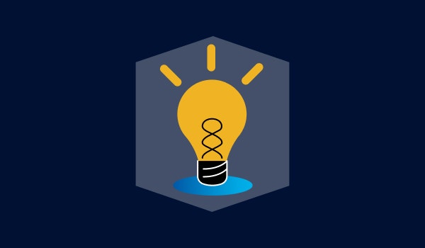 Illustrated icon of a lightbulb
