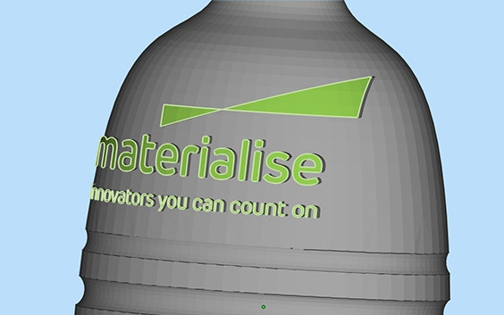A 3D model with the Materialise logo