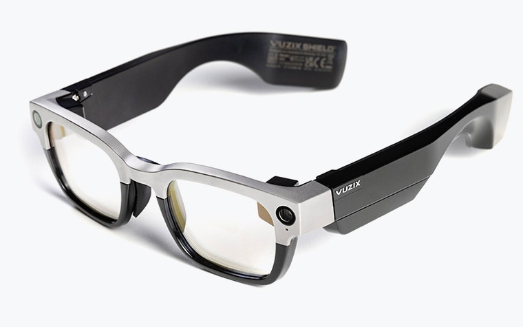 Vuzix Shield, enterprise smart glasses with a 3D-printed titanium bridge.
