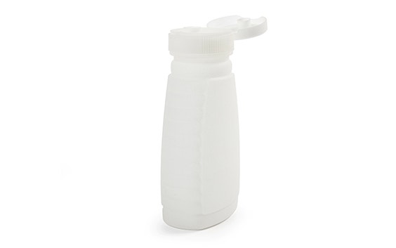Pequeña botella con tapón a presión sinterizada por láser en polipropileno