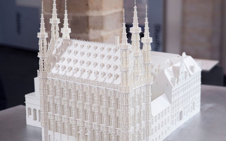 3D-printed maquette of Leuven's city hall