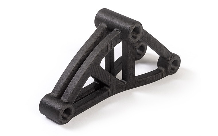 Staffa nera stampata in 3D in PA-CF