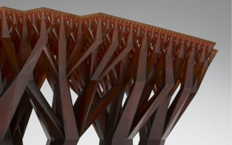 Bottom view of a 3D-printed designer table