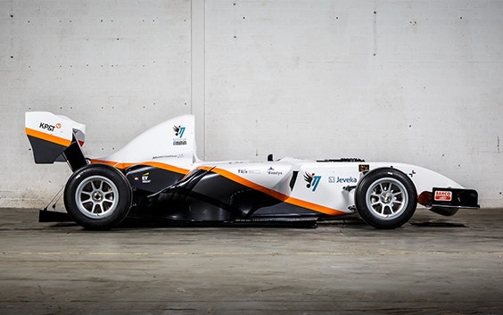 Side view of InMotion electric race car