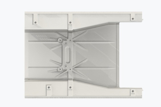 A bottom-up render of the 3D-printed cover of LMT's MRI-compatible incubator.