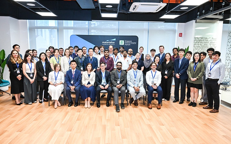 A group of attendees at the 3D Printing in Hospitals APAC posing for a group photo.