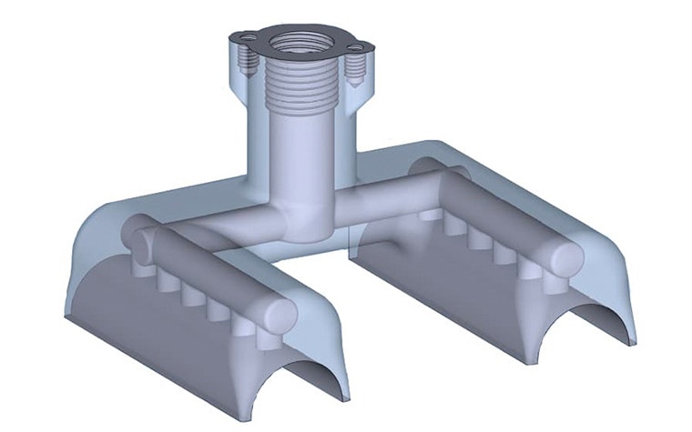 The customer’s original design for a 3D-printed suction gripper 