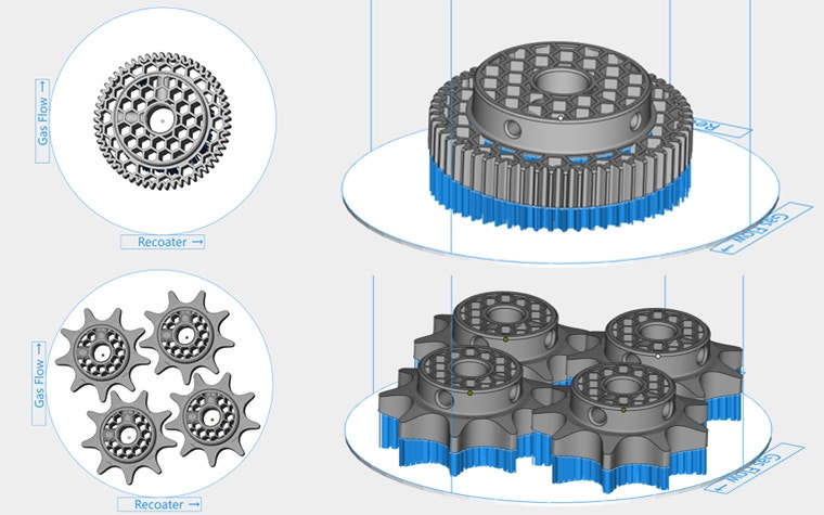 Il Sentiero print job for its honeycomb gear and sprocket design