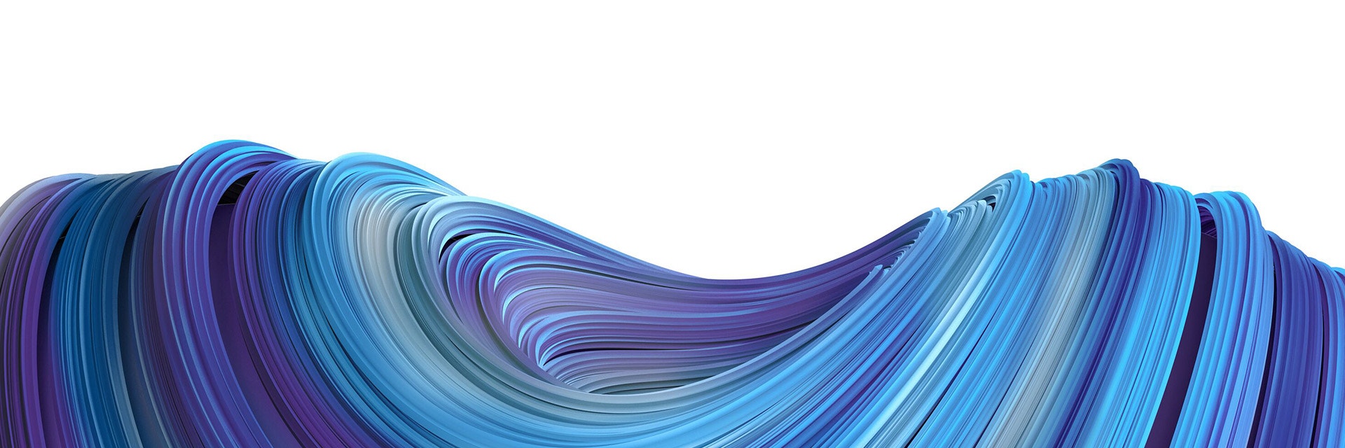 Purple and blue lines forming a swirl on a white background