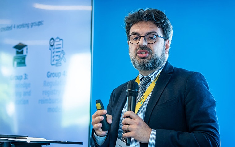 Francesco Moscato speaking to the Leading Minds audience