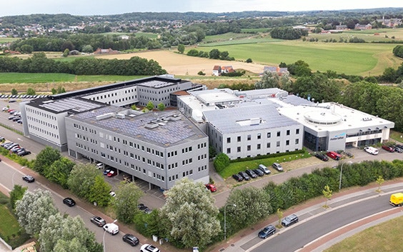 A bird's-eye view of Materialise's headquarters in Leuven, Belgium.