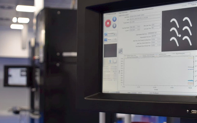 Arcam Build Processor on a screen in a 3D printing facility