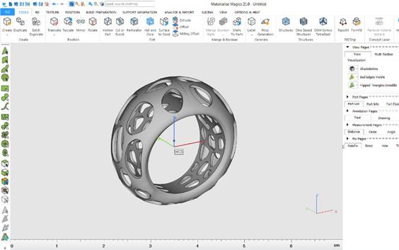 3D design of a ring in Magics