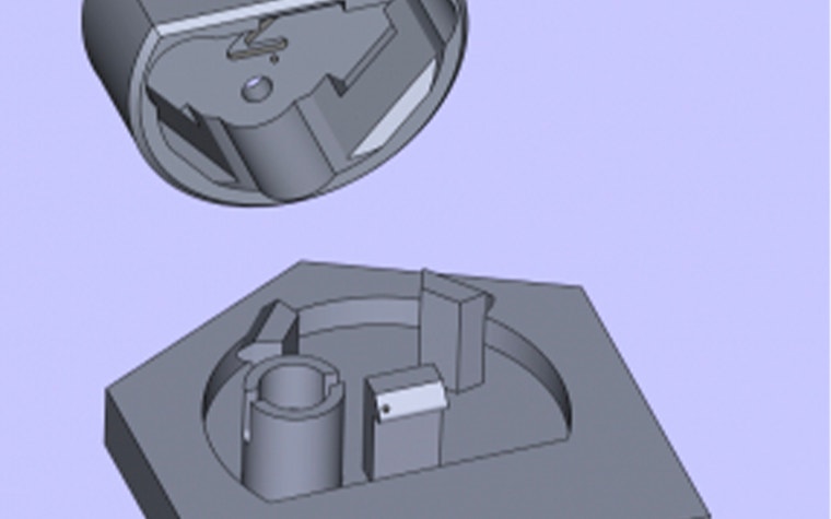 3D design of a part for the toy in 3D printing software