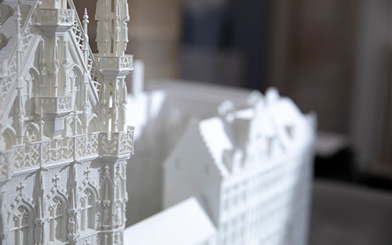 Recreating Leuven Town Hall in Intricate Detail Using 3D Printing and 100% Re-Used Powder