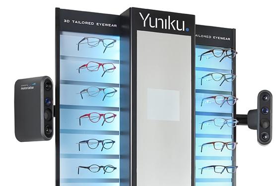 Yuniku eyewear with eyeglasses hanging up