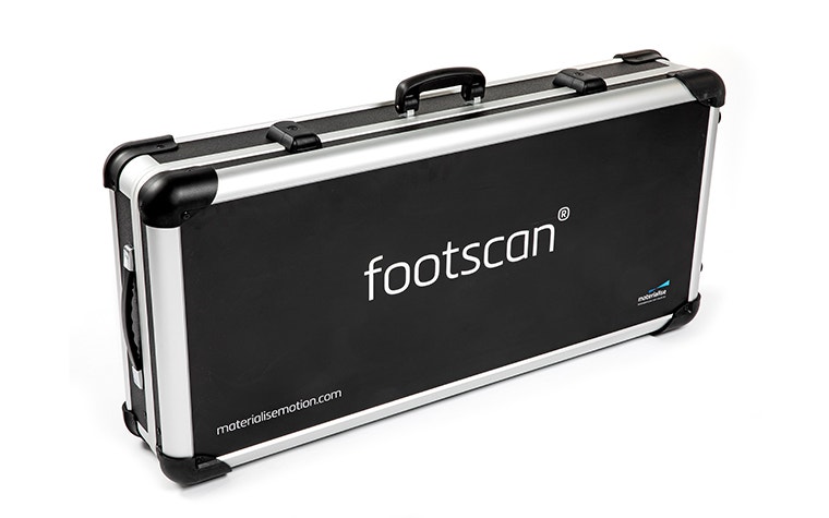 Carrying case for pressure plates with the footscan logo