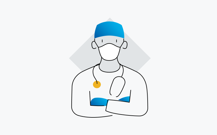 Icon of a surgeon crossing their arms