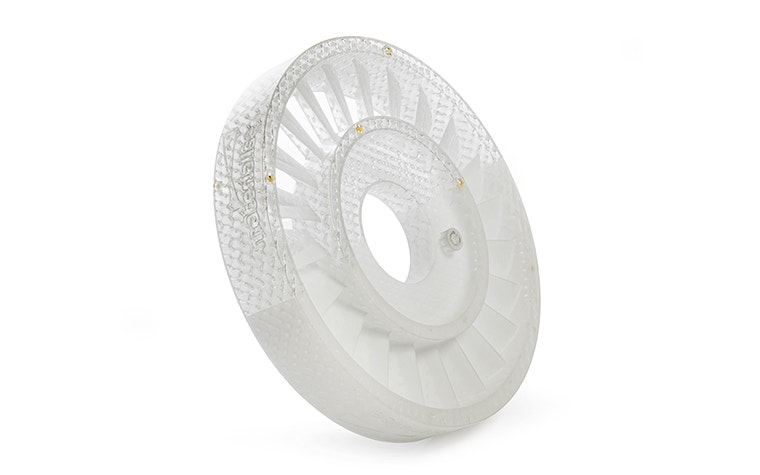 Circular part cast from patterns created using the Tetrashell technology in TuskXC2700T