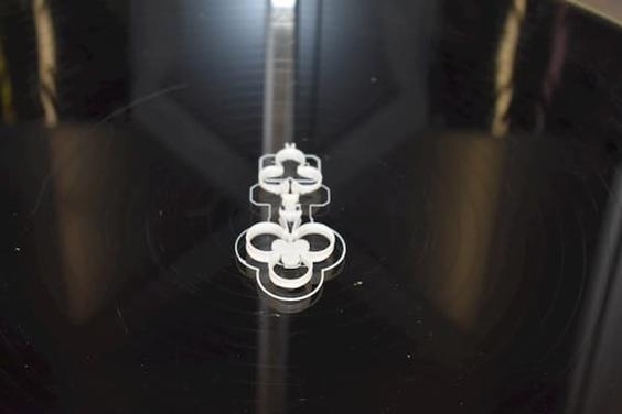 3D-printed design on top of a 3D printer